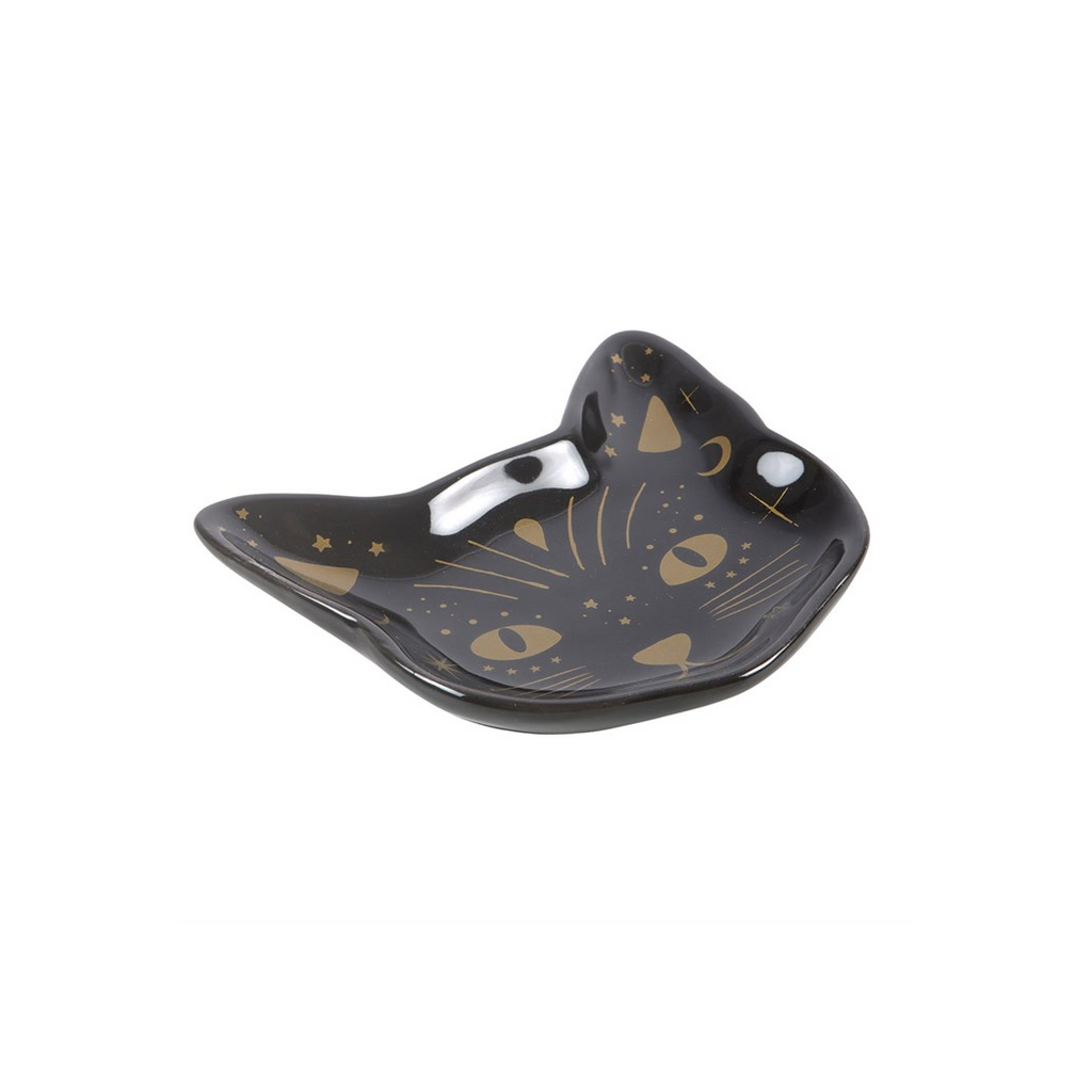 Magick Black Cat Face Trinket Dish